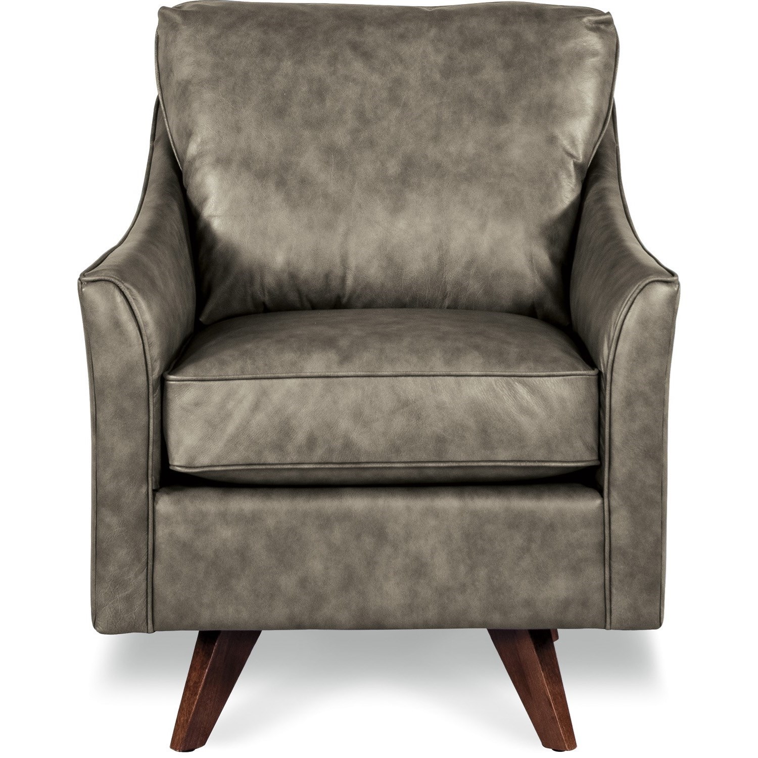 LaZBoy Chairs Reegan Swivel Chair with Splayed Wood Legs and Premier